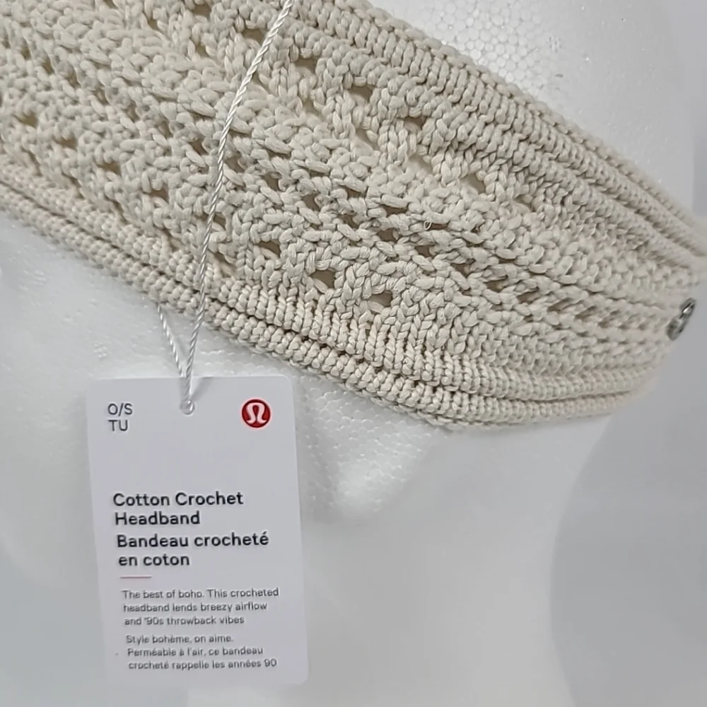 lululemon athletica Crochet Knit Headband in Cream